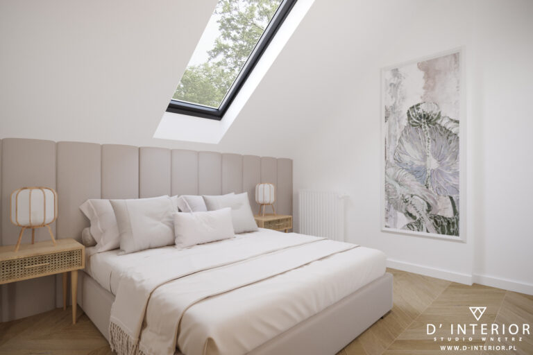Sypialnia w stylu japo艅skim na poddaszu